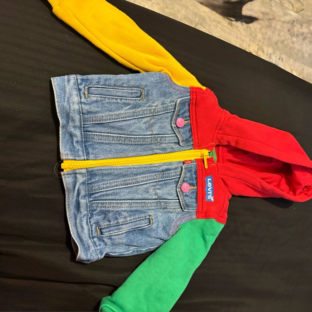 Levi's Multicolor Denim Jacket with Red Hood Crayola Collaboration